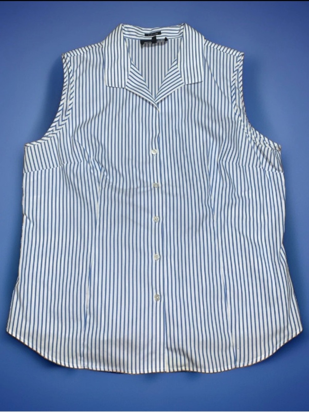 Jones New York Signature Women's Sleeveless Striped Button Down Shirt